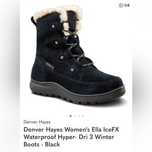 Denver Hayes Women's Black Winter Boots with Fur Trim